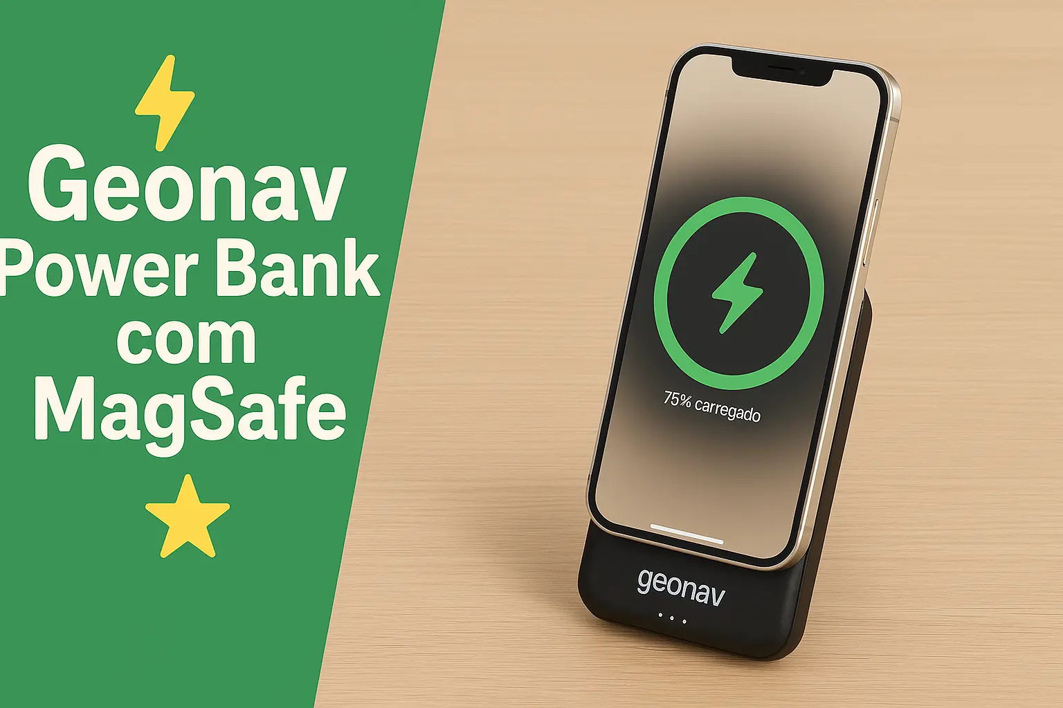 Thumbnail para Geonav Power Bank com MagSafe — Praticidade e Estilo no Seu Bolso